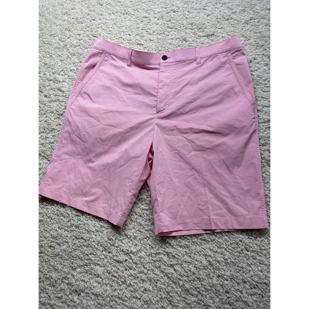 Dunning Size 35 Pink White Mini Checked Shorts 9" Inseam EUC